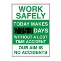 5S Supplies Digital LED Safety Scoreboard Signs with Frame, Work Safely SAFETY-LED- WS